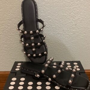 Sincerely Jules Black Sandals with Silver Accents